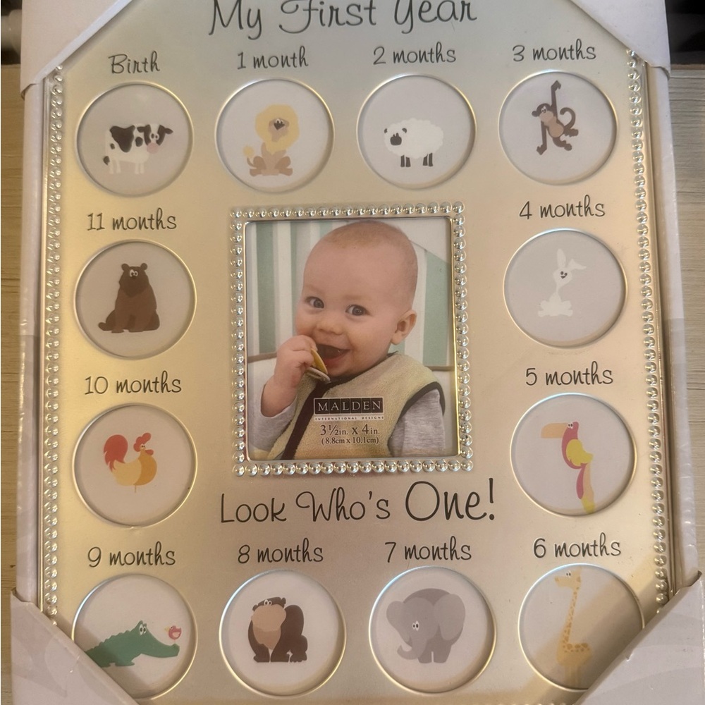 Malden Gold My First Year Baby Photo Frame